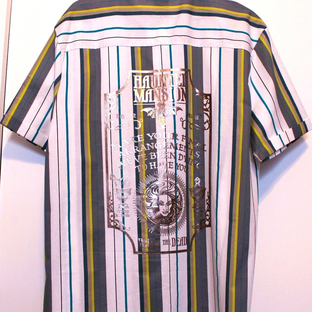 NWT Retro-vibe Pop Culture Disney Haunted Mansion button-down shirt, Men's M